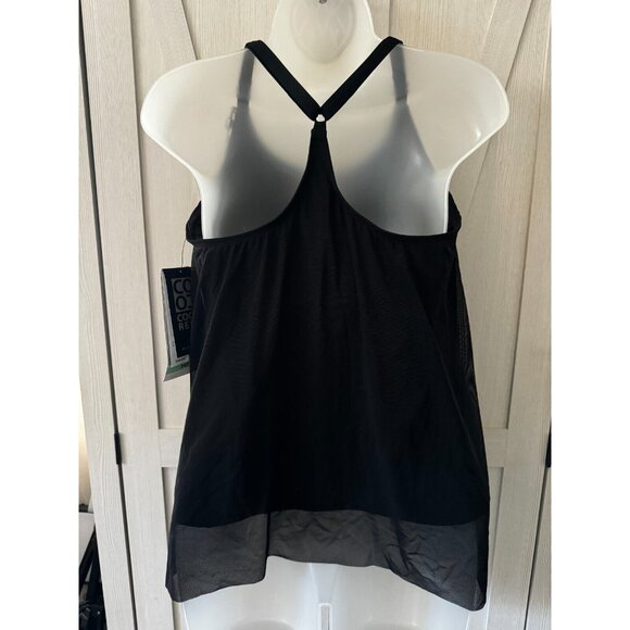 Coco Reef Handkerchief-Hem Sheer Black Flowing Tankini Racerback Top MANY SIZES - Picture 12 of 12
